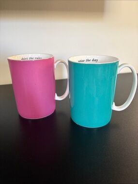 Kate Spade X Lennox Say the Word Mug Teal & pink set